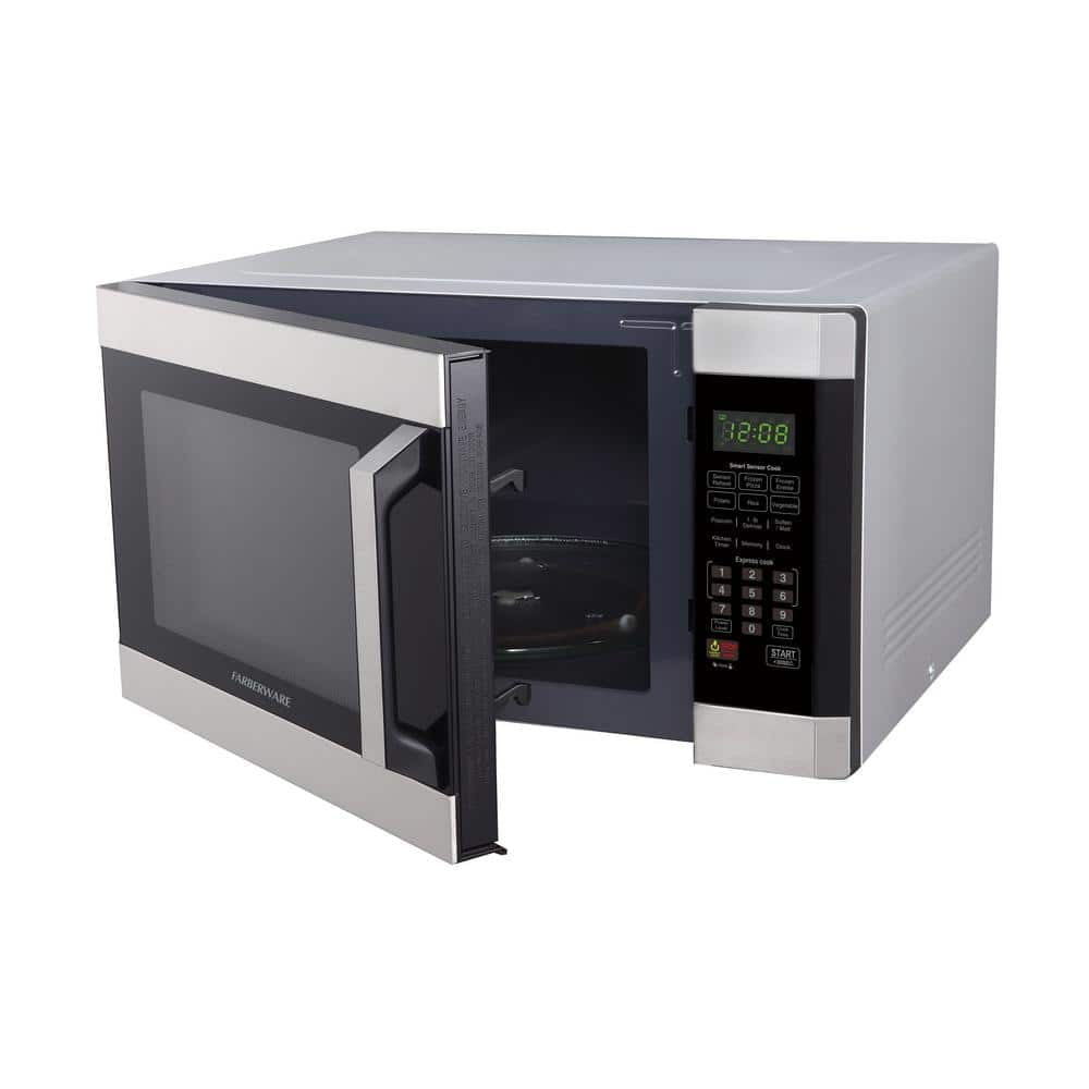 1.6 cu. Ft. 1100- Watt Countertop Microwave Oven with Smart Sensor in Stainless Steel with Platinum
