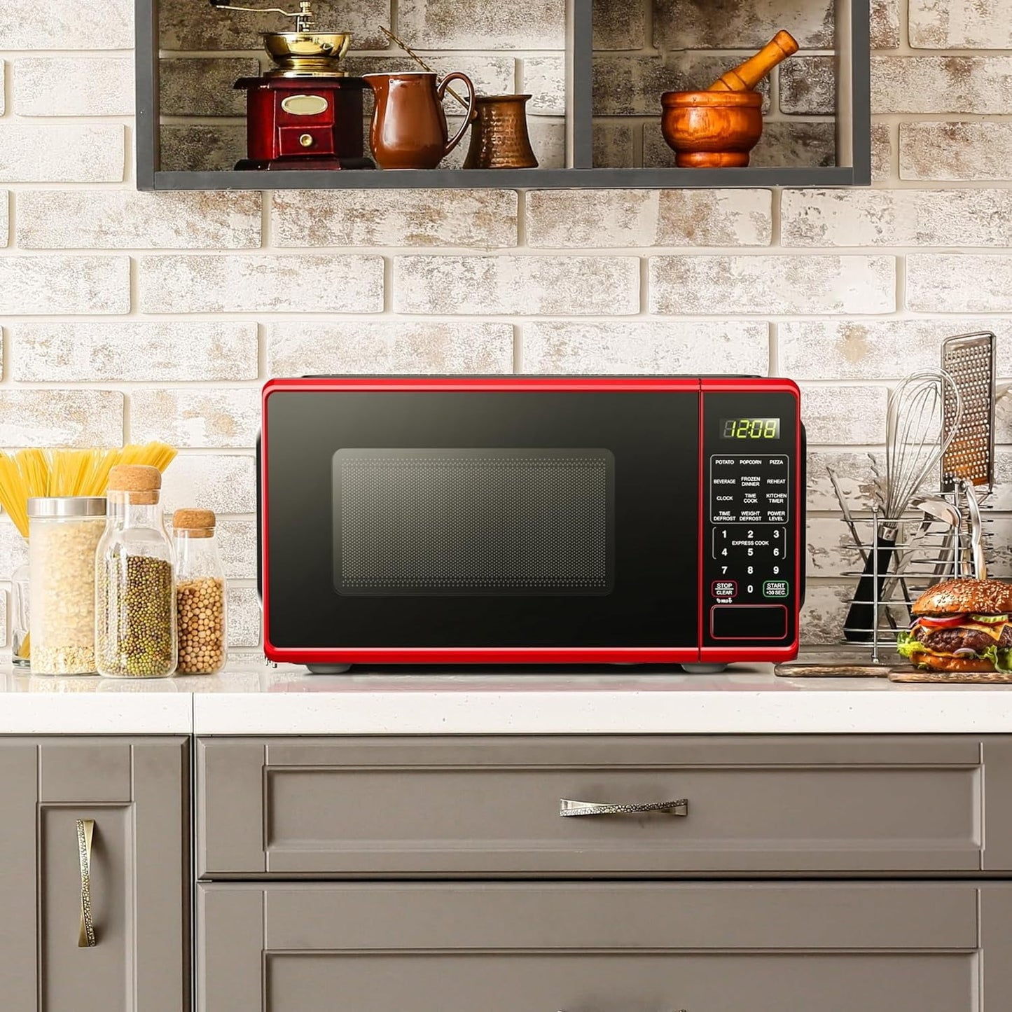 0.7 cu. ft. Countertop Microwave Oven, 700 Watts, New (Color : Black)
