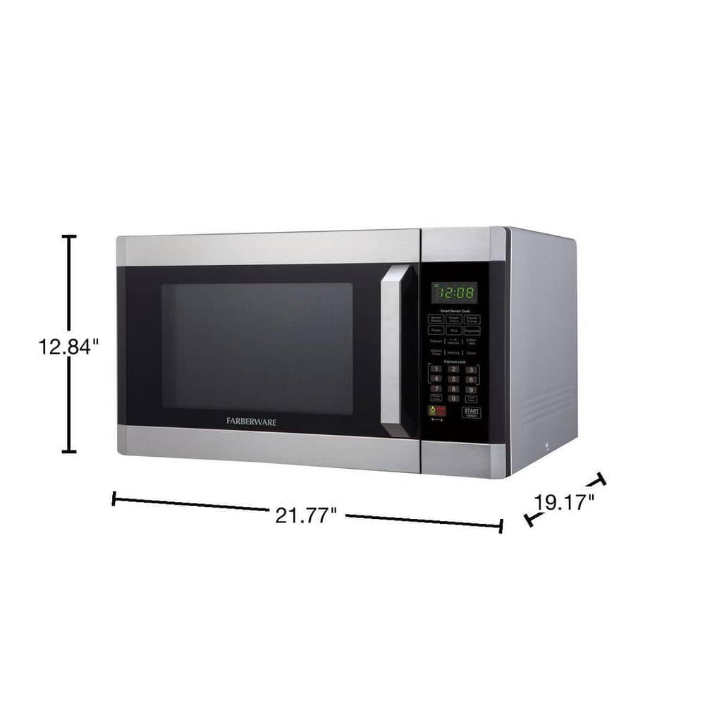 1.6 cu. Ft. 1100- Watt Countertop Microwave Oven with Smart Sensor in Stainless Steel with Platinum